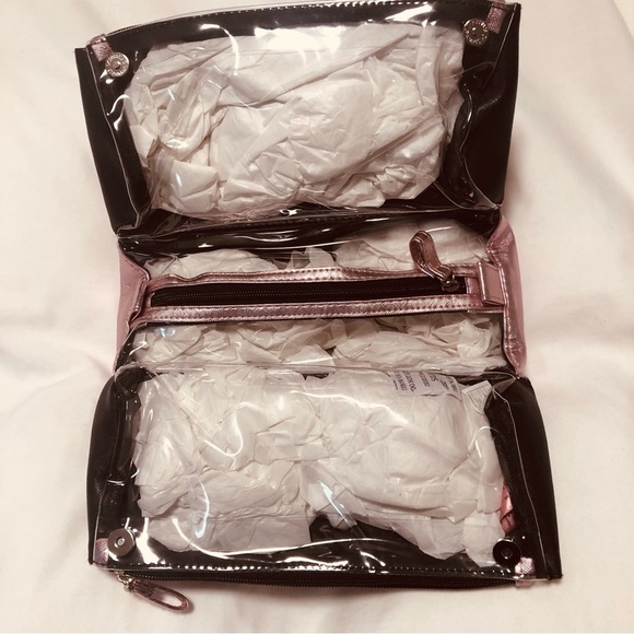 La Vie En Rose Cosmetic Bag NWOT Metallic Pink/Rose Gold - Picture 11 of 11